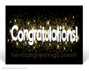 Congratulatory Congrats Postcards Black and Gold