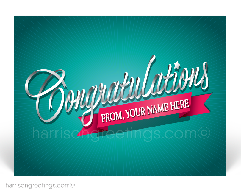 Retro Modern Congratulations Postcards for Business