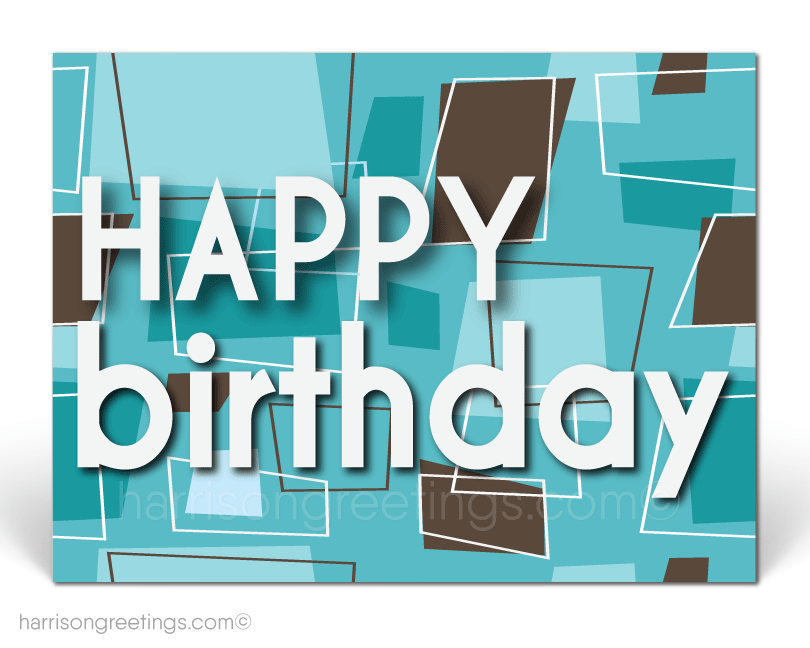 Retro Happy Birthday Client Postcards