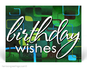Retro Modern Happy Birthday Postcards for Clients