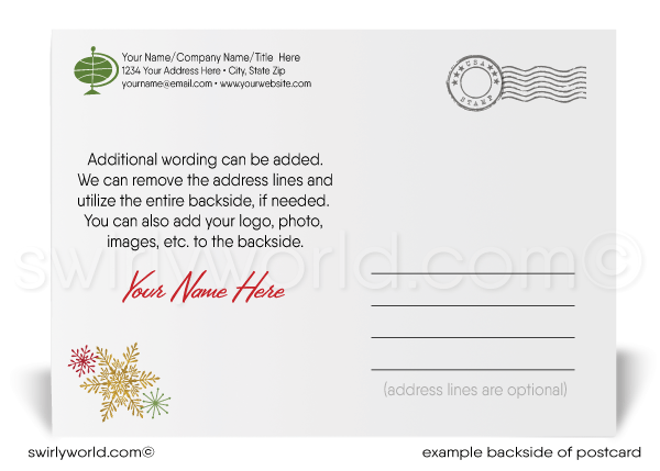 Corporate Merry Christmas Retro Modern Happy Holiday Postcards