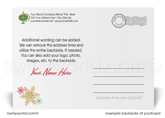 Corporate Merry Christmas Retro Modern Happy Holiday Postcards