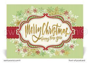 Corporate Merry Christmas Retro Modern Happy Holiday Postcards