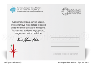 Cute Retro Modern Joyful Snowman Merry Christmas Holiday Postcards