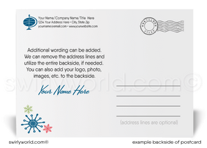 Modern Blue Happy Holiday Postcards for Business