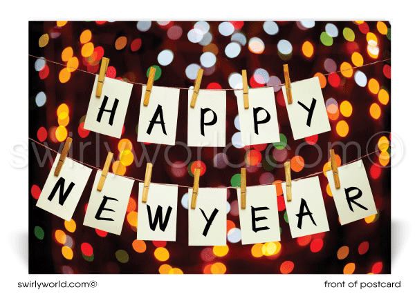 2022 Business Happy New Year Postcards for Clients