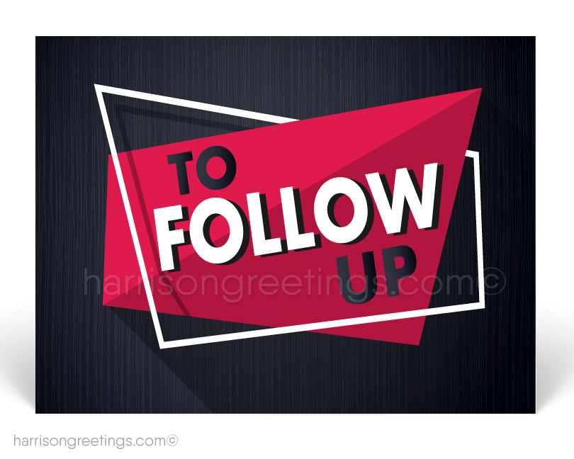 "To Follow Up" Sales Promotion Postcards