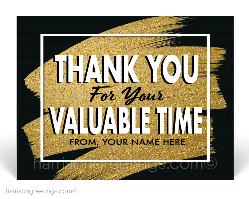 "Thank You For Your Valuable Time" Client Postcards
