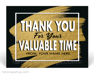 "Thank You For Your Valuable Time" Client Postcards