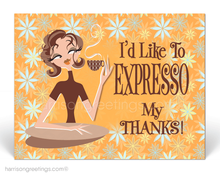 "Expresso My Thanks" Client Thank You Postcards