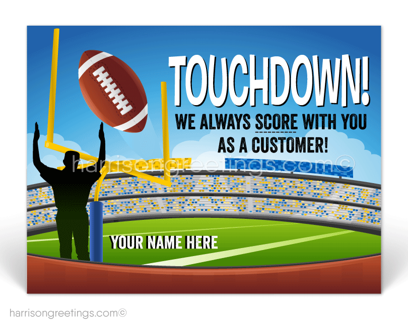 Football Customer Thank You Postcards for Business