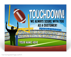 Football Customer Thank You Postcards for Business