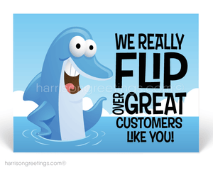 We Flip Over You Business Thank You Postcards