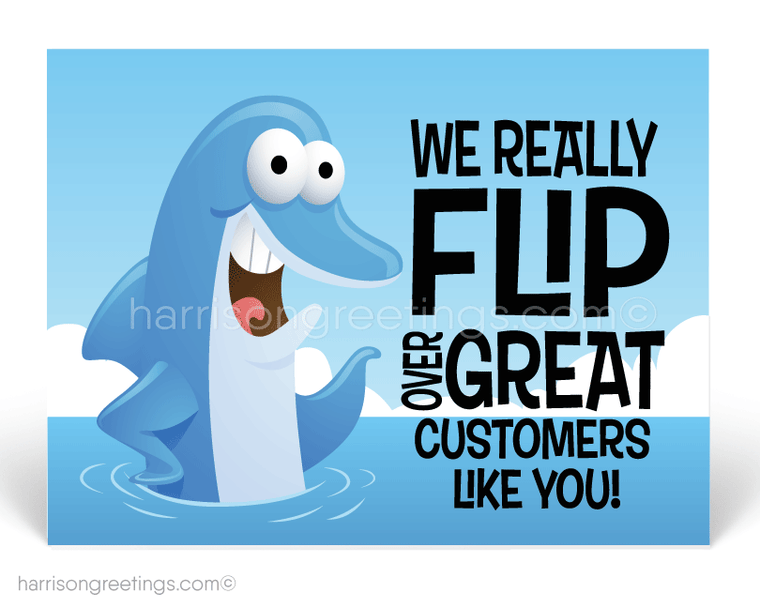 We Flip Over You Business Thank You Postcards