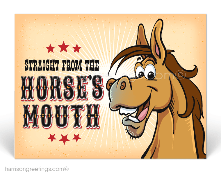 Straight From the Horse's Mouth Announcement Postcards