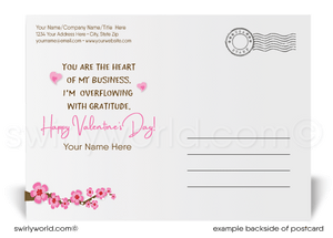 Cute retro bird house with birds digital download happy Valentine's Day postcards for Realtors®.