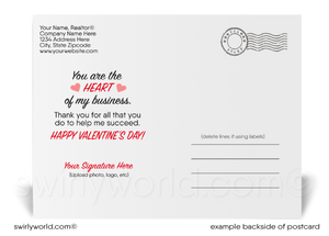 Digital Retro Funny Cupid Heart of Business Happy Valentine's Day Postcards for Customers