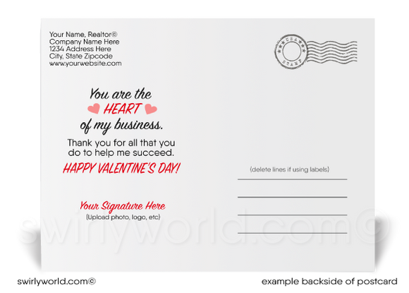 You are the HEART of my business funny cupid with arrow unique happy Valentine's Day postcards for customers.