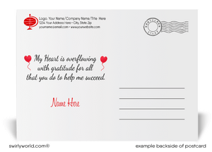 Digital Heart Shaped Balloons Floating House Valentine's Day Postcards for Realtors