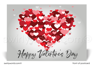 Professional Business Valentine's Day Postcards for Clients