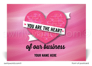 Client Corporate Business Valentine's Day Postcards. Heart of my business.