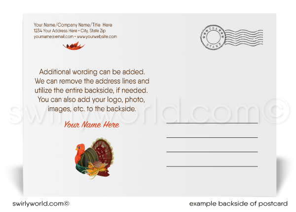 Traditional Corporate Professional Business Fall Autumn Happy Thanksgiving Postcards