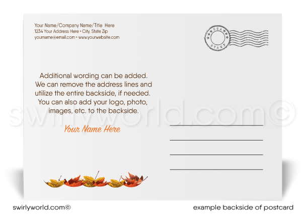 Traditional Corporate Company Professional Business Happy Thanksgiving Postcards