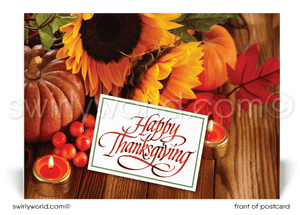 Traditional Corporate Company Professional Business Happy Thanksgiving Postcards