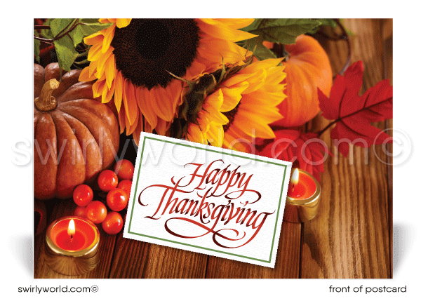 Traditional Corporate Company Professional Business Happy Thanksgiving Postcards