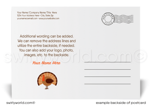 Charming Retro Modern Chic: Business Customer Happy Thanksgiving Postcards