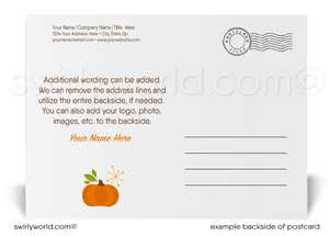 Retro Cartoon Turkey Professional Thanksgiving Postcards for Business