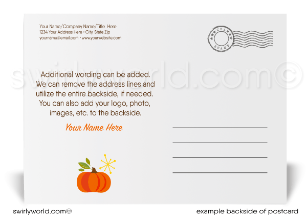 Cute Cartoon Retro Turkey Happy Thanksgiving Postcards for Business Professionals