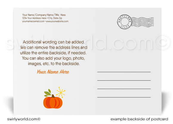 Cute Cartoon Retro Turkey Happy Thanksgiving Postcards for Business Professionals