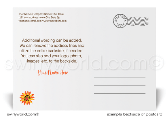 Whimsical Professional Company Business Happy Thanksgiving Postcards for Customers