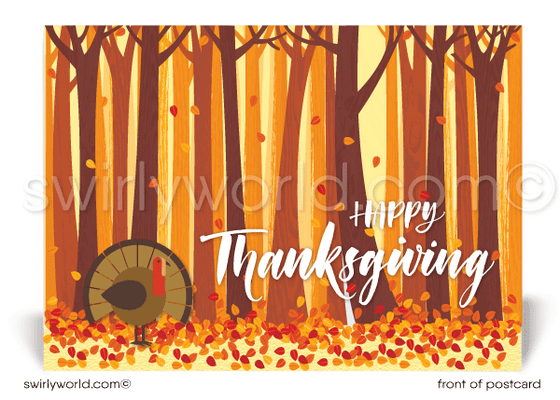 🍁 Celebrate Gratitude with Our Festive Fall-Inspired Happy Thanksgiving Postcards! 🦃