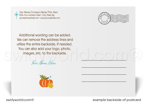 Vintage Retro Mid-Century Modern Professional Business Happy Thanksgiving Postcards