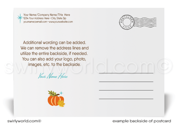 Vintage Retro Mid-Century Modern Professional Business Happy Thanksgiving Postcards