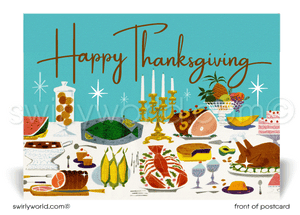Vintage Retro Mid-Century Modern Professional Business Happy Thanksgiving Postcards