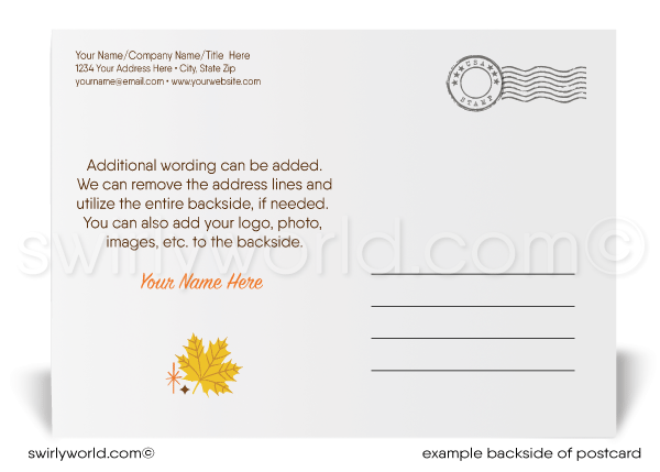 Corporate Client Thanksgiving: Stylish Retro Professional Business Postcards