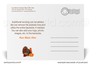 Autumnal Realtor Gratitude: Professional Happy Thanksgiving Postcards for Clients' Homes