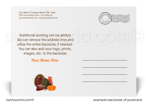 Professional Fall Autumn House Realtor Happy Thanksgiving Postcards for Clients