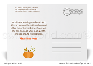 Business-Ready: Modern Retro Turkey Happy Thanksgiving Postcards for Clients