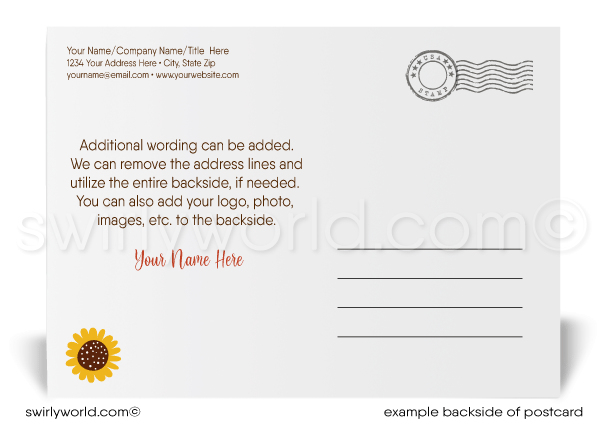 Professional Traditional Fall Autumn Season Marketing Cute Turkey Happy Thanksgiving Postcards