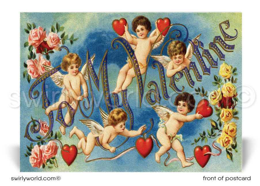 1920s Art Deco Vintage Victorian Happy Valentine's Day postcards