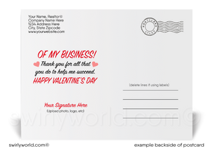 Digital 1950s Retro Vintage Girl with Heart Mid-Century Happy Valentine's Day Postcards