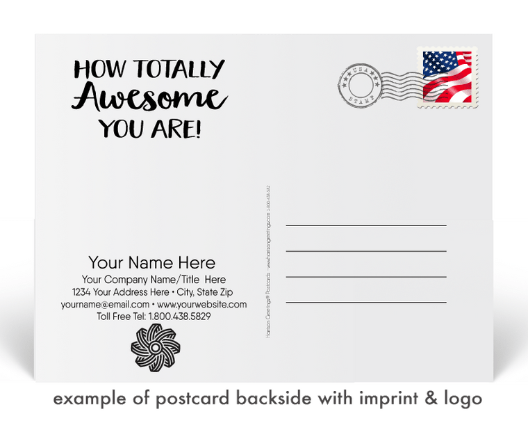 Postcard Backside Imprint - If Removed In Cart, You Will Not Receive a Proof or Custom Imprints