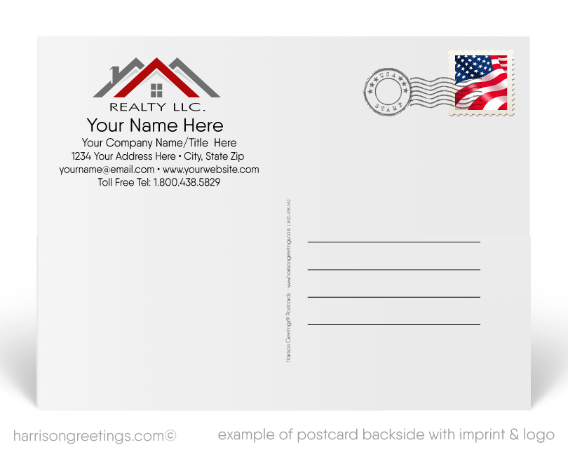 White Contemporary Modern Minimal House Postcards for Realtors