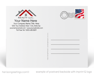 Mid-Century Modern Real Estate Realtor Thank You Postcards