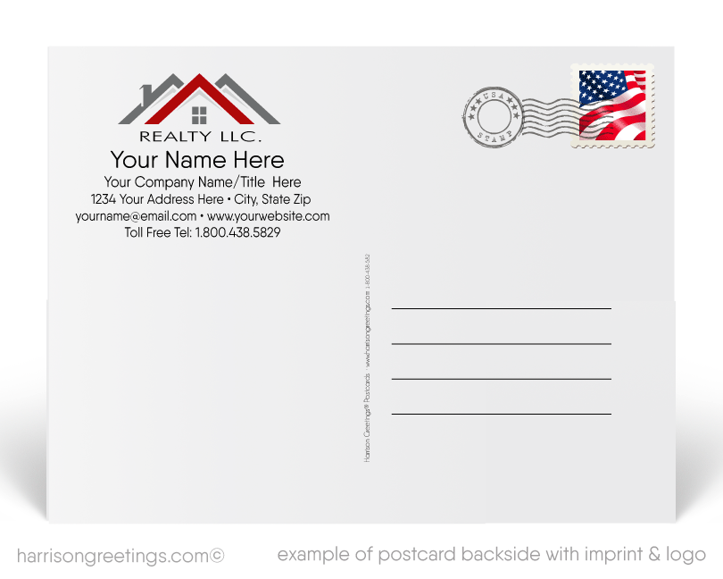 Cute Ranch Home Happy House Anniversary Postcards for Realtors®