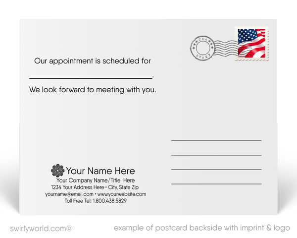 A Friendly Reminder Appointment Insurance Postcards - swirly-world-design